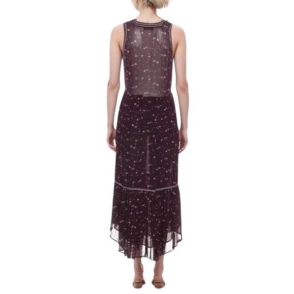 Ulla Johnson x Barney's New York Leena Embroidered Burgundy Silk Midi Dress 6 - Picture 2 of 10